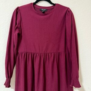 New Look Deep Red Long Sleeve Dress